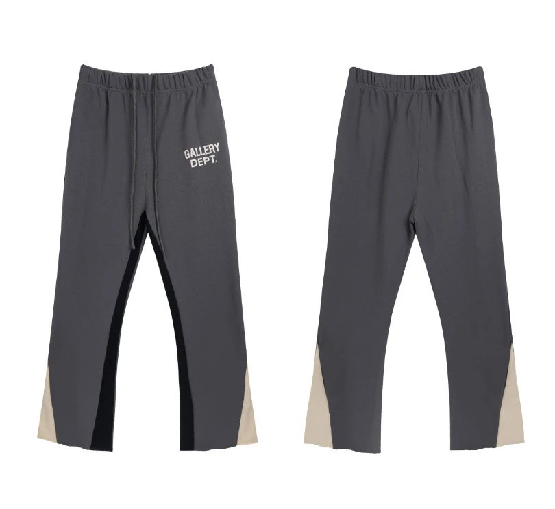 Gallery Dept. Jeans Flared with distressed and patchwork designs — 978 Dark Gray