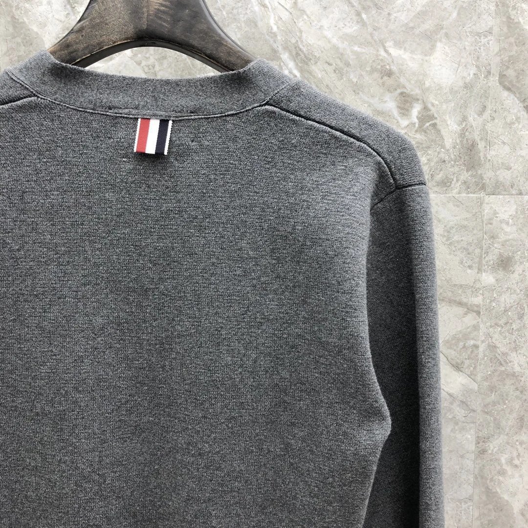 Thom Browne 4-Bar Stripe White Cardigan - 14
