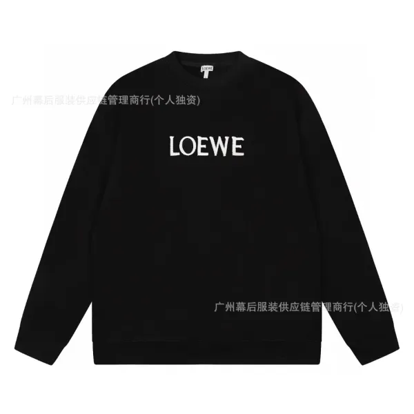 Loewe Logo Embroidered Gray Sweatshirt Hoodie - 5