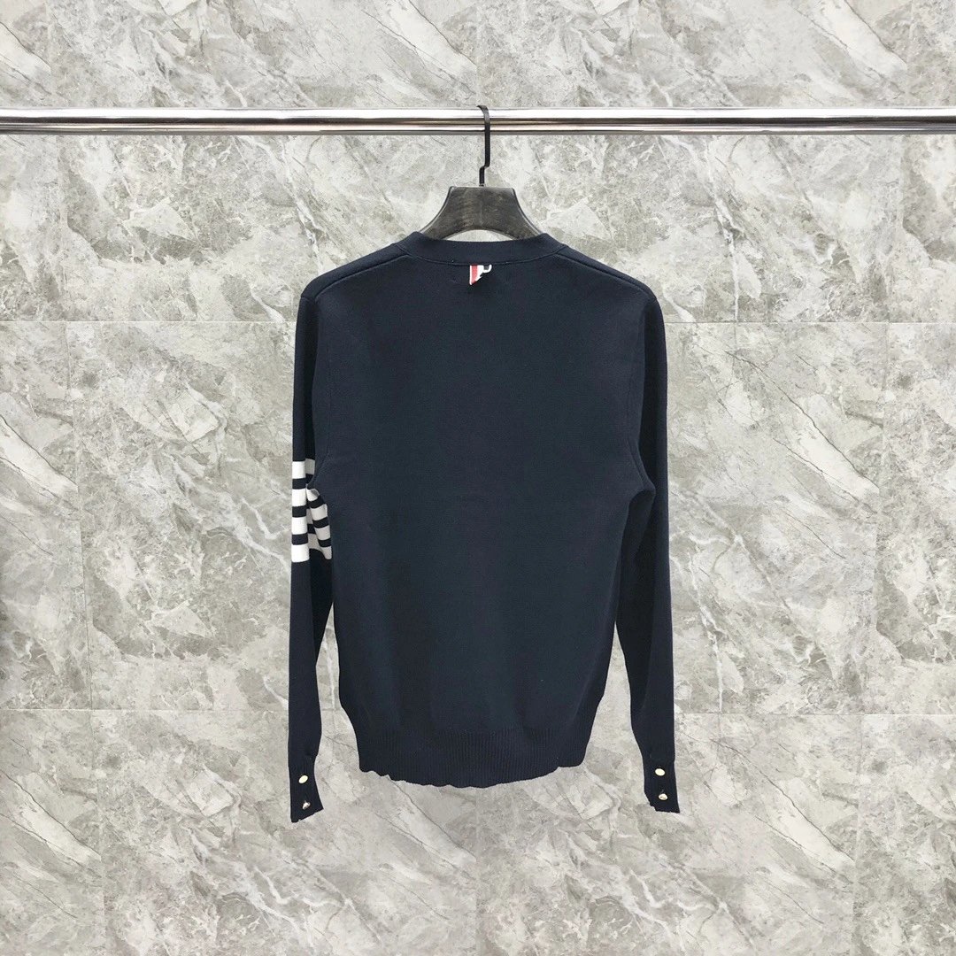 Thom Browne 4-Bar Stripe White Cardigan - 20