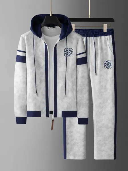 Design Velour Tracksuit Set Black and White - 2