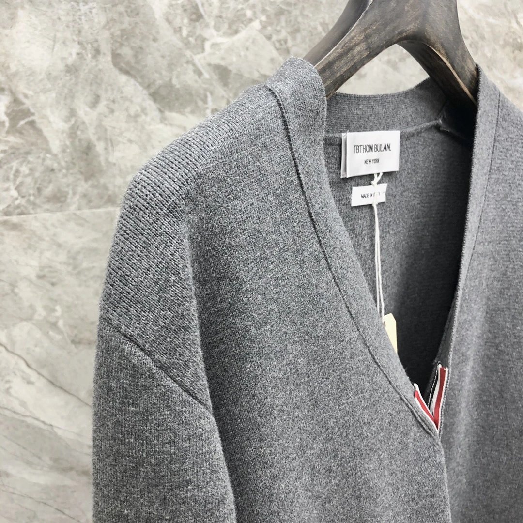 Thom Browne 4-Bar Stripe White Cardigan - 15