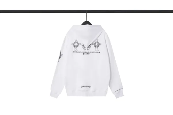 Chrome Hearts Cross Print Hoodie White - 1