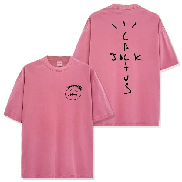 Cactus Jack Smiley Face Pink T-Shirt - 1