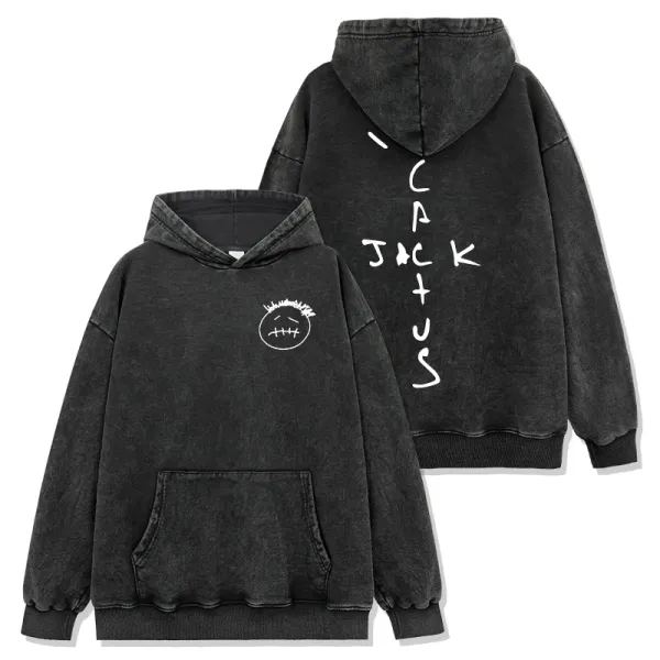 Cactus Jack Distressed Black Hoodie - 1