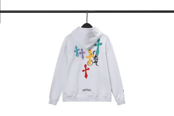 Chrome Hearts Cross Print White Hoodie - 1