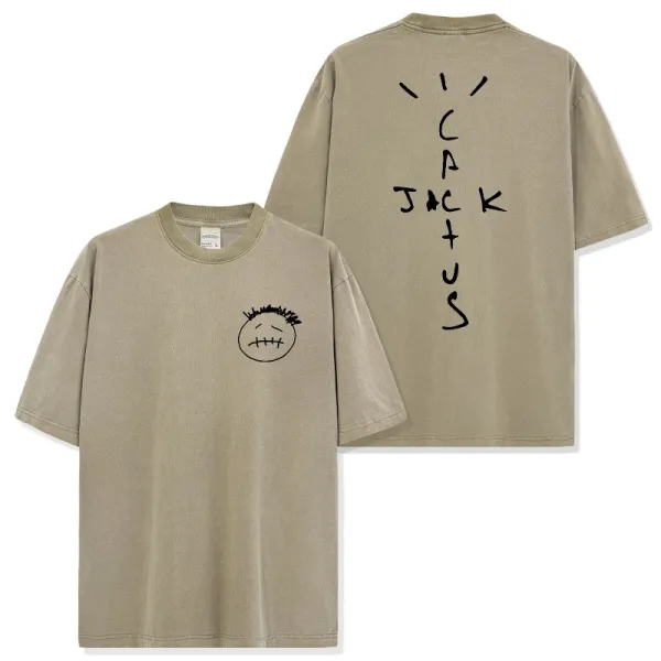 Cactus Jack Smiley Face T-Shirt Beige T-Shirt - 1