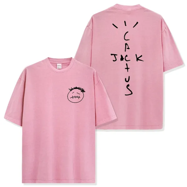 Cactus Jack Smiley Face Pink T-Shirt - 1
