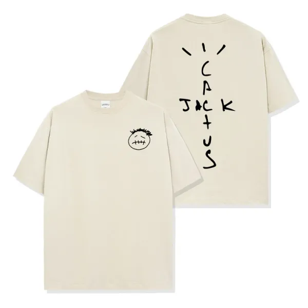 Cactus Jack Smiley Face T-Shirt Beige T-Shirt - 1