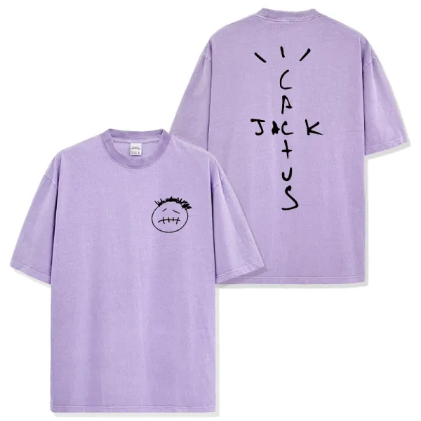 Cactus Jack Smiley Face Purple T-Shirt - 1