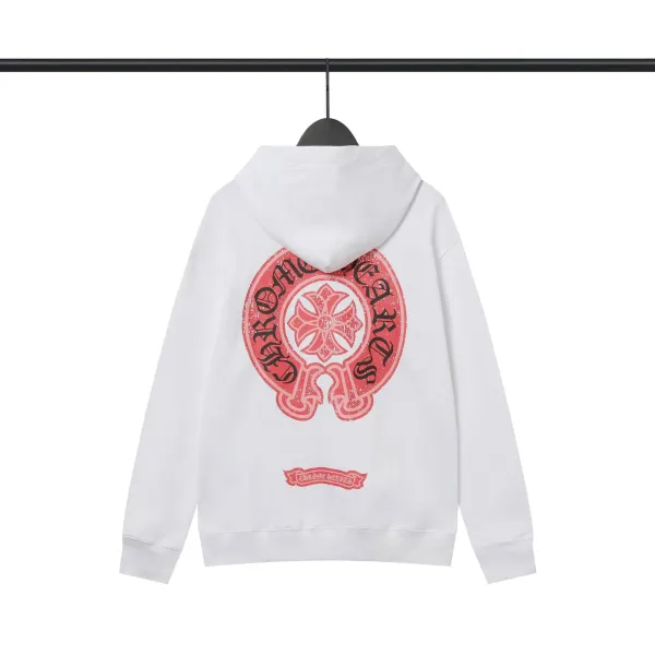 Chrome Hearts Logo Print White Hoodie - 1