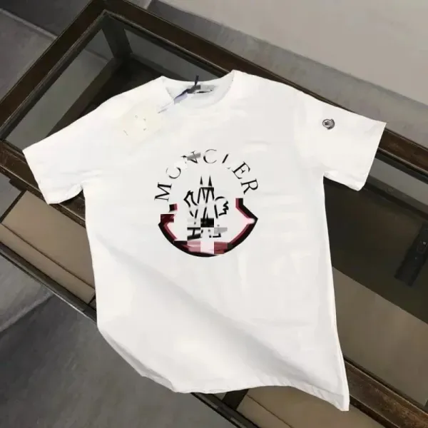 Moncler Logo Print White T-Shirt - 1