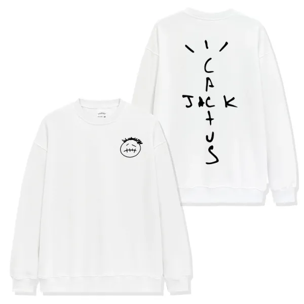 Cactus Jack Smiley Face White Hoodie - 1