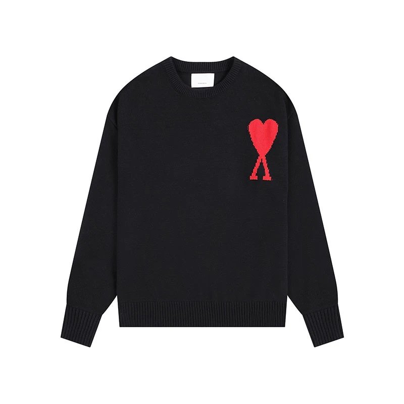 Heart Striped Knit Sweater AMI photo 4