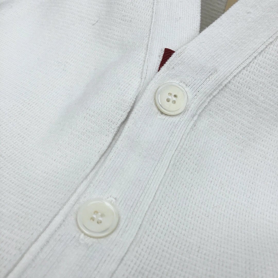 Thom Browne 4-Bar Stripe White Cardigan - 9