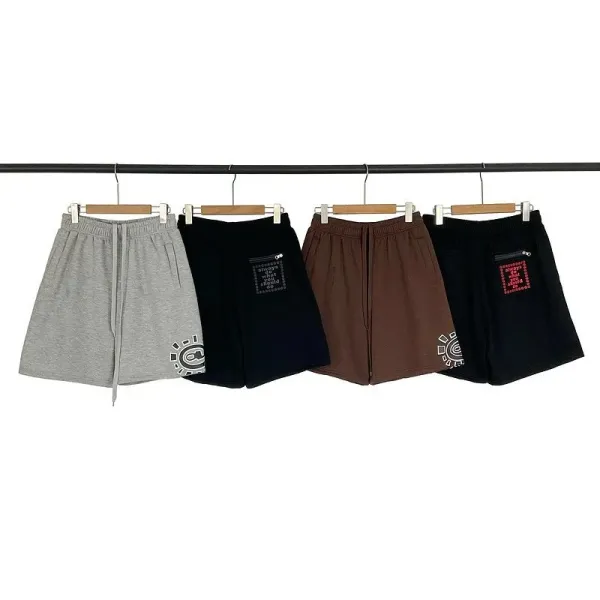 Design Graphic Print Black Sweat Shorts - 2