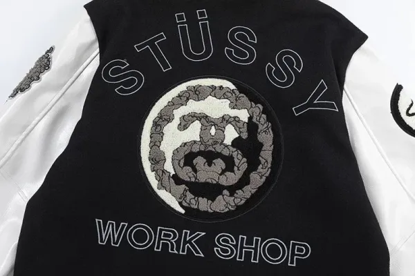 Stussy x Jil Sander Legacy Varsity Jacket Black / White Outerwear - 7