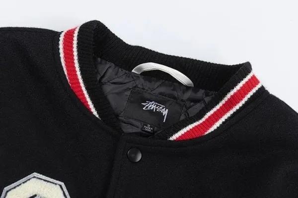 Stussy x Jil Sander Legacy Varsity Jacket Black / White Outerwear - 5