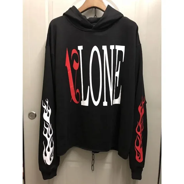 VLONE Hoodies & Sweatshirts Flame Graphic Hooded Sweatshirt product detail image 3
