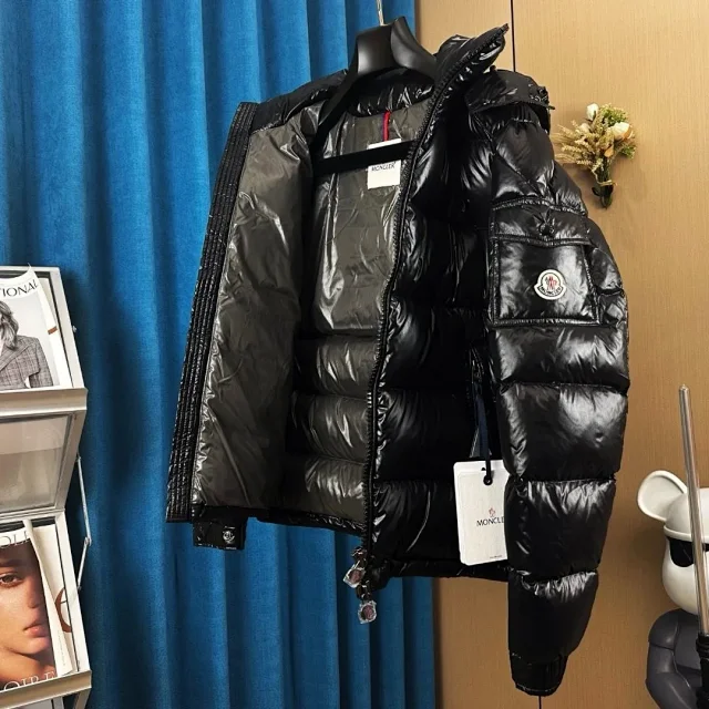 Moncler Down Jackets Short shiny hooded puffer jacket product detail image 3