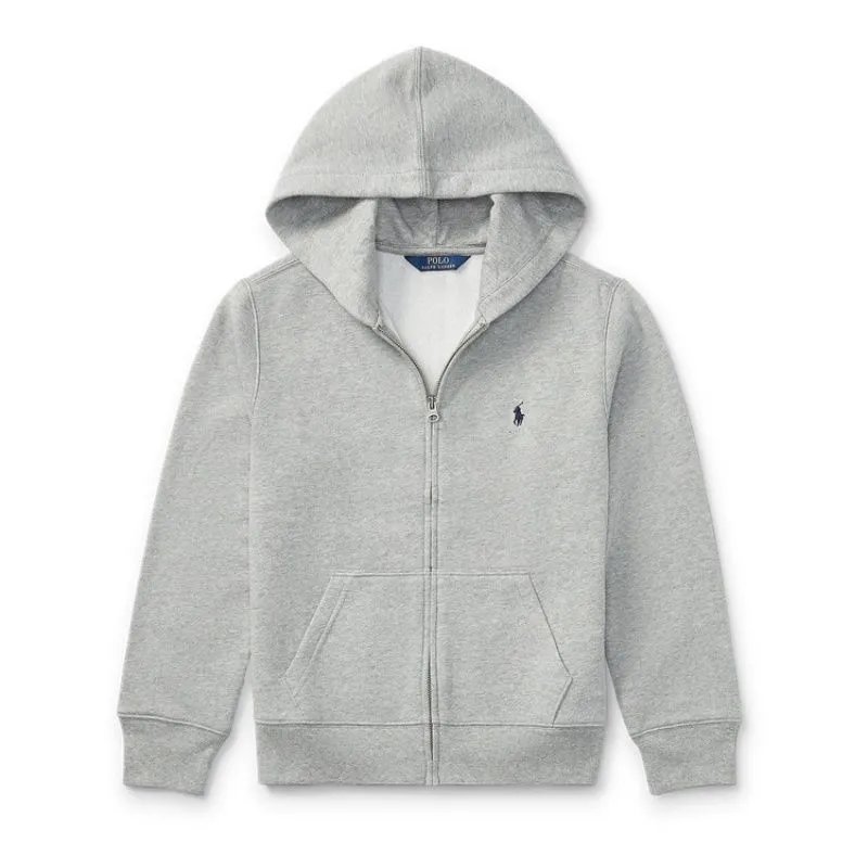 Gray Zip-Up Hoodie - Black Pony Fleece Lined Version
