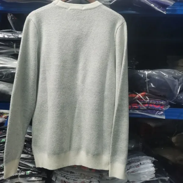 Stone Island Compass Logo Knit Sweater White/Gray - 8