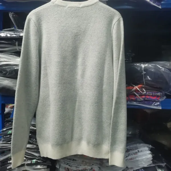 Stone Island Compass Logo Knit Sweater White/Gray - 9
