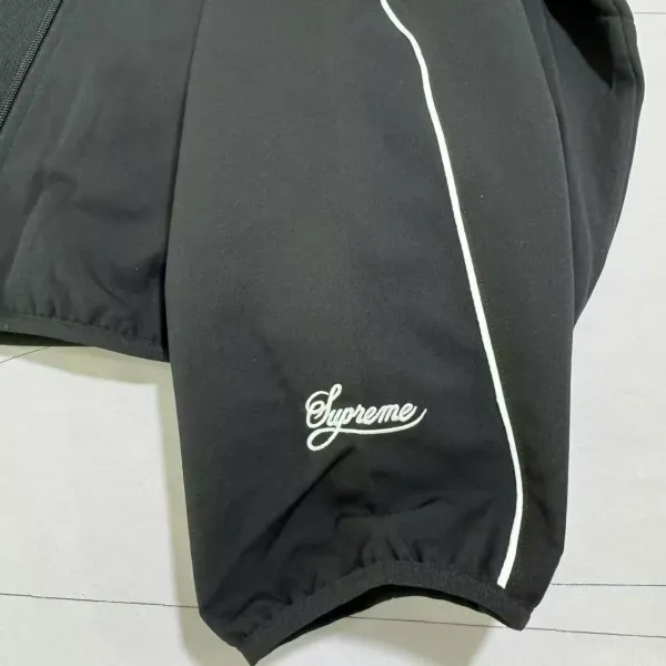 Nike Windrunner Jacket Black with White Piping - 7