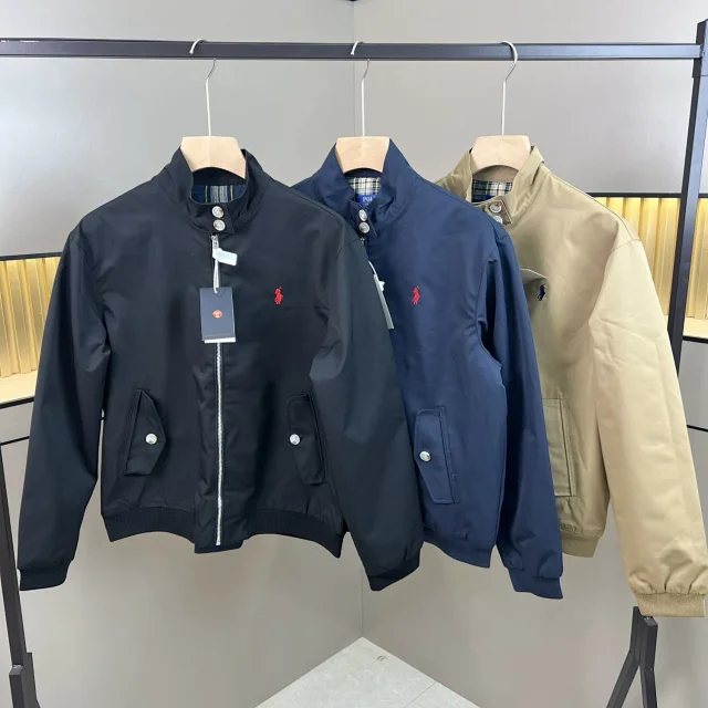 Polo Ralph Lauren Jackets Harrington jacket with point collar, zip front and button-flap pockets product detail image 8