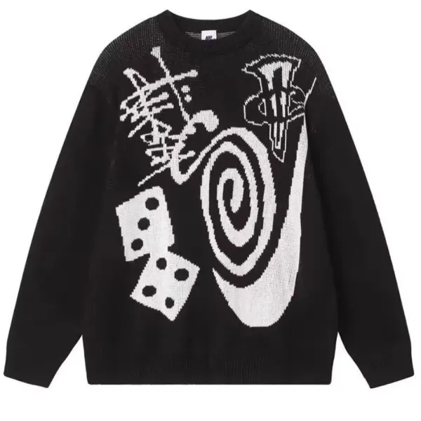 Saint Tears Graphic Knit Sweater Black - 4