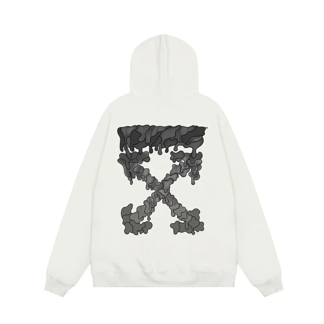 Off-White Hoodies & Sweatshirts Pullover hoodie with front logo and dripping arrow back graphic product detail image 5