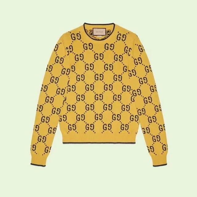 Gucci Knitwear GG monogram crewneck sweater product detail image 2