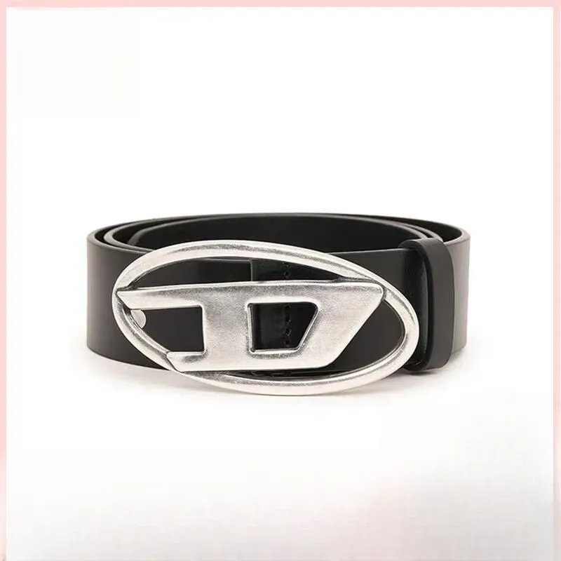 Diesel D Logo Belt Black Leather Belt - 2