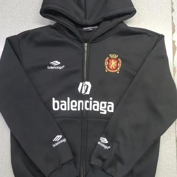 Balenciaga x FC Barcelona Zip-Up Hoodie Black - 3