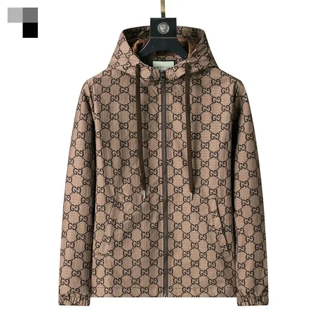 Gucci Jackets Hooded Zip-Up Monogram Jacket product detail image 3