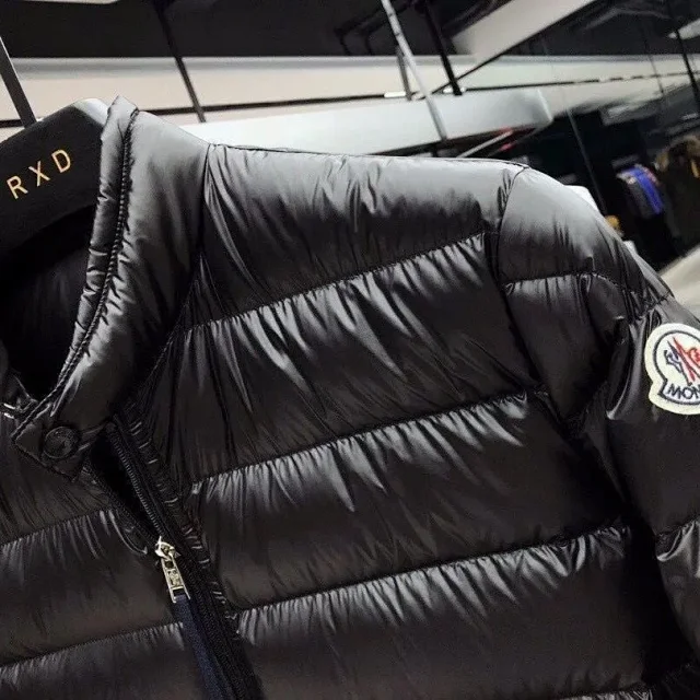 Moncler Down Jackets Short quilted puffer jacket with stand collar and zip pockets product detail image 6