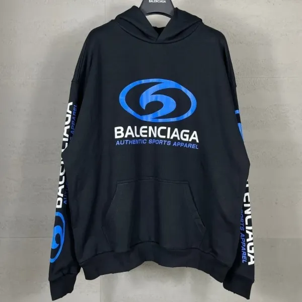 Balenciaga Authentic Sports Apparel Hoodie Black - 8