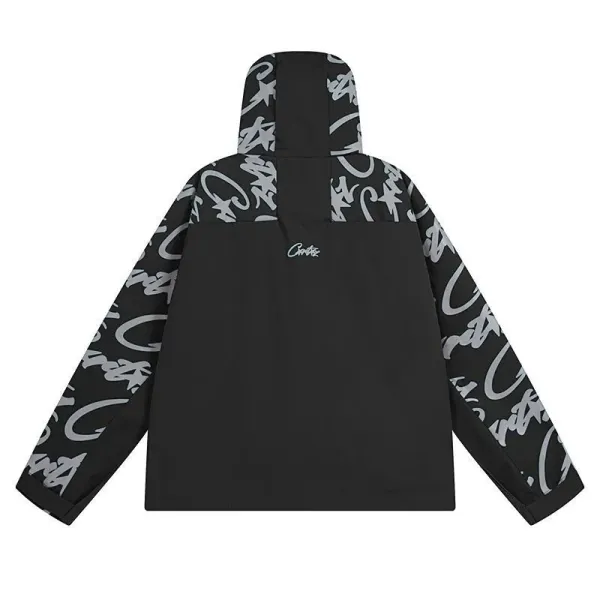 Elitework Graffiti Print Hooded Windbreaker Jacket - 3