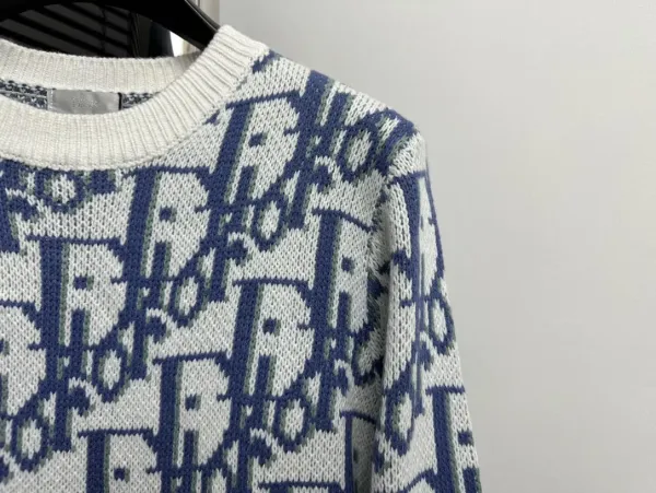 Dior Oblique Knit Sweater Navy and White - 3
