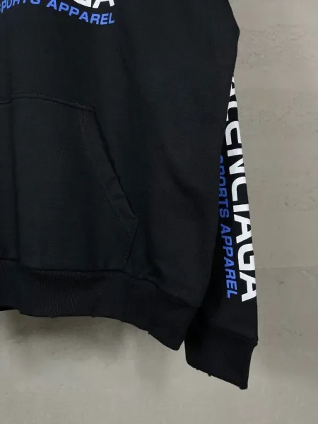 Balenciaga Authentic Sports Apparel Hoodie Black - 11