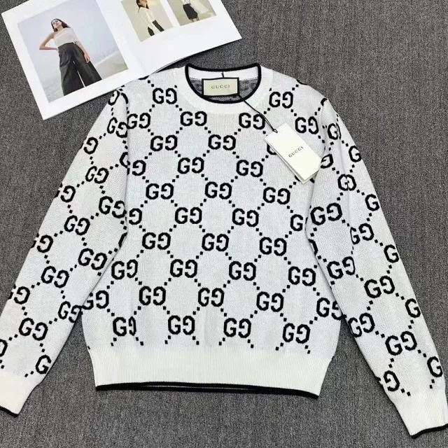 Gucci Knitwear GG monogram crewneck sweater product detail image 1