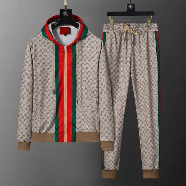 Gucci GG Supreme Tracksuit Beige Red Green - 2
