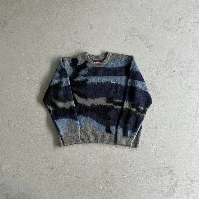 Unbranded Knitwear Crew Neck Camouflage Knit Sweater product detail image 1