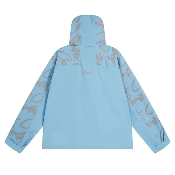 Elitework Graffiti Print Hooded Windbreaker Jacket - 5