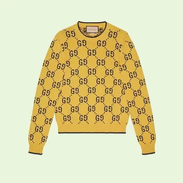 Gucci Knitwear GG monogram crewneck sweater product detail image 6