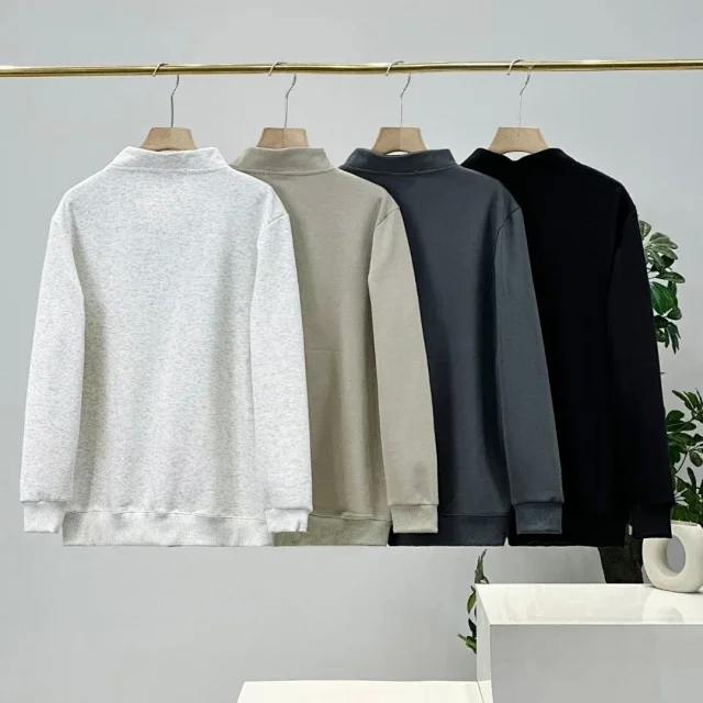 Lacoste Hoodies & Sweatshirts Quarter-Zip Mock-Neck Sweatshirt product detail image 3