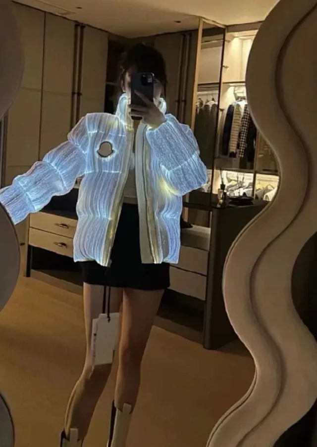 Moncler Down Jackets Reflective padded stand-collar jacket product detail image 3