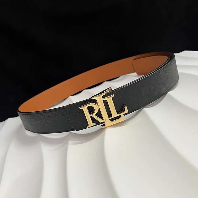 Ralph Lauren Belts Reversible Pebbled Leather RL Logo Buckle Belt product detail image 4