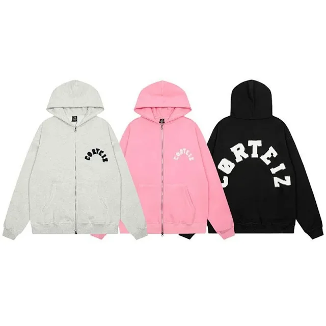 Corteiz Hoodies & Sweatshirts Zip-Up Hooded Sweatshirt with Logo product detail image 1