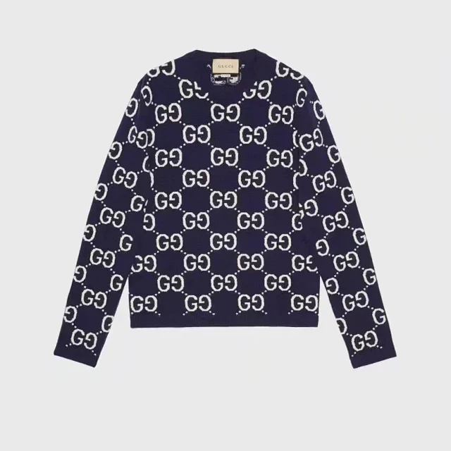 Gucci Knitwear GG monogram crewneck sweater product detail image 4